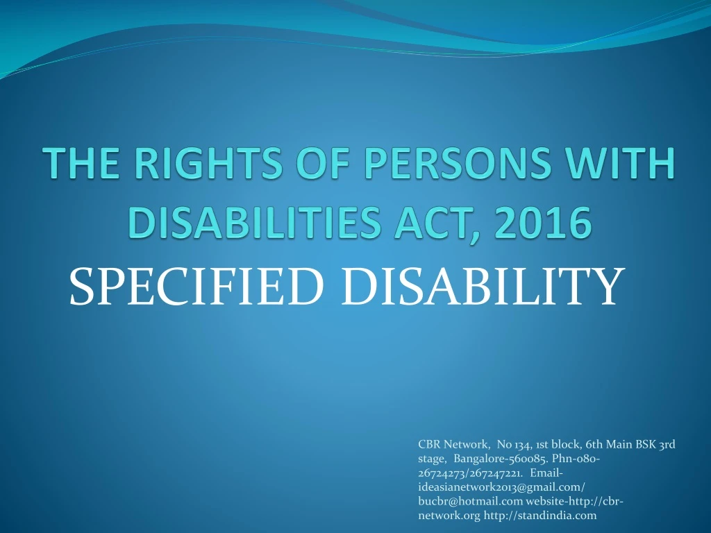the rights of persons with disabilities act 2016