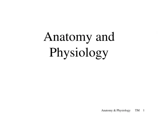 Anatomy and Physiology