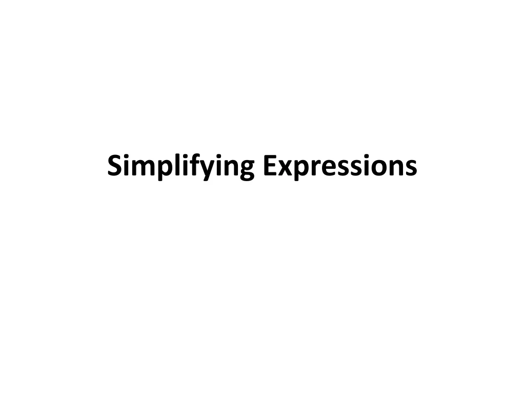 simplifying expressions