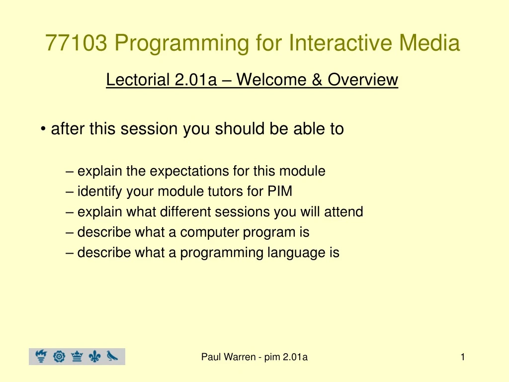 77103 programming for interactive media