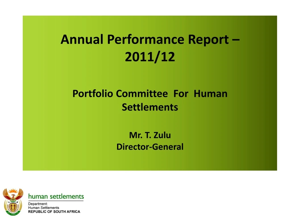 annual performance report 2011 12 portfolio