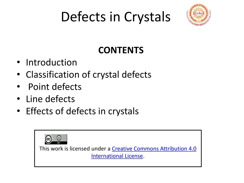 defects in crystals