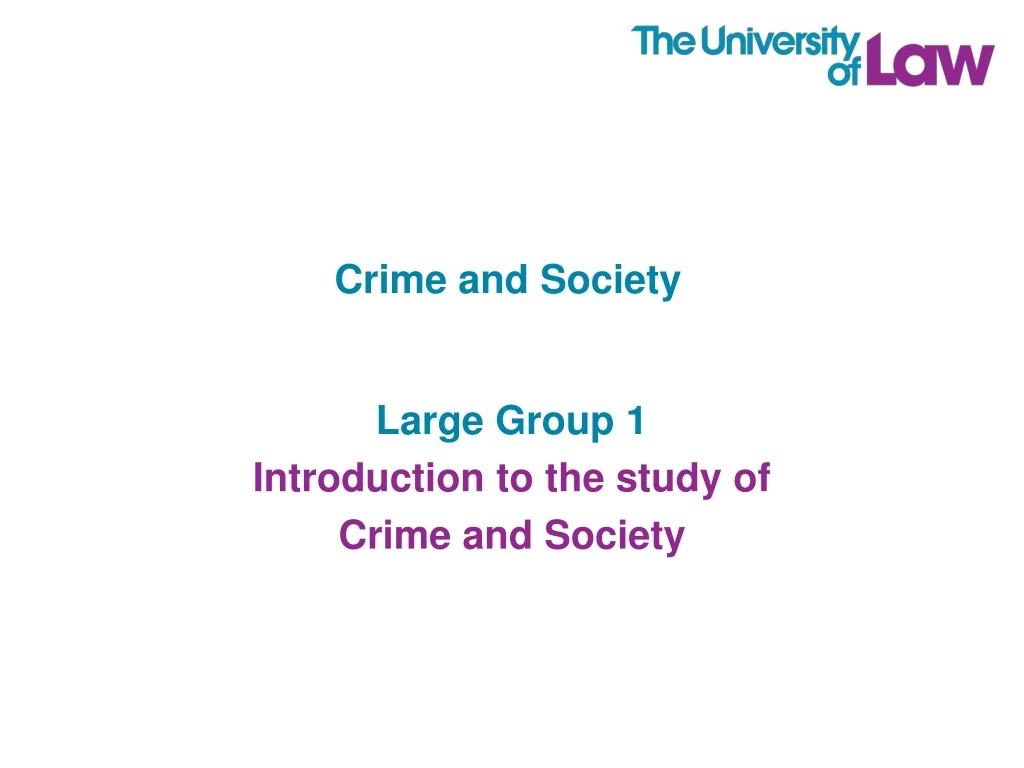 crime and society