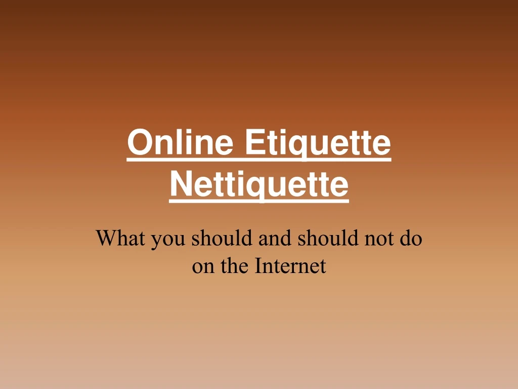 online etiquette nettiquette