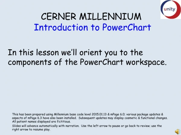 CERNER MILLENNIUM Introduction to PowerChart