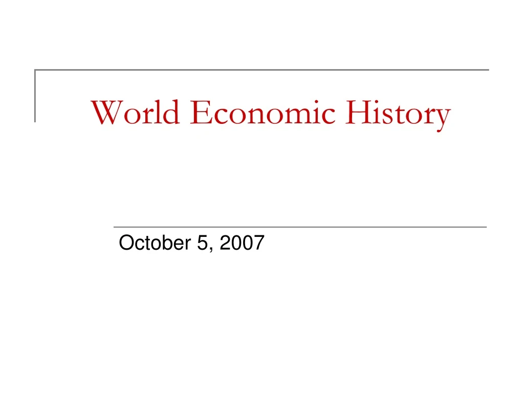 world economic history