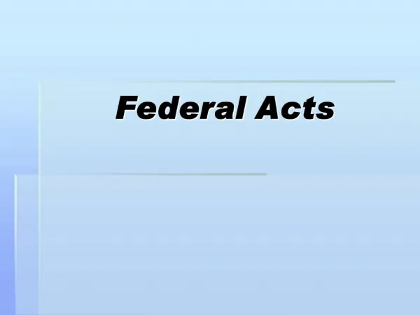 Federal Acts