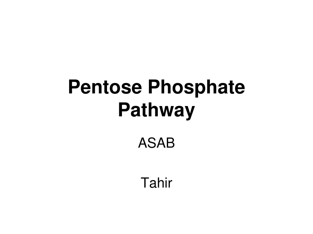 pentose phosphate pathway