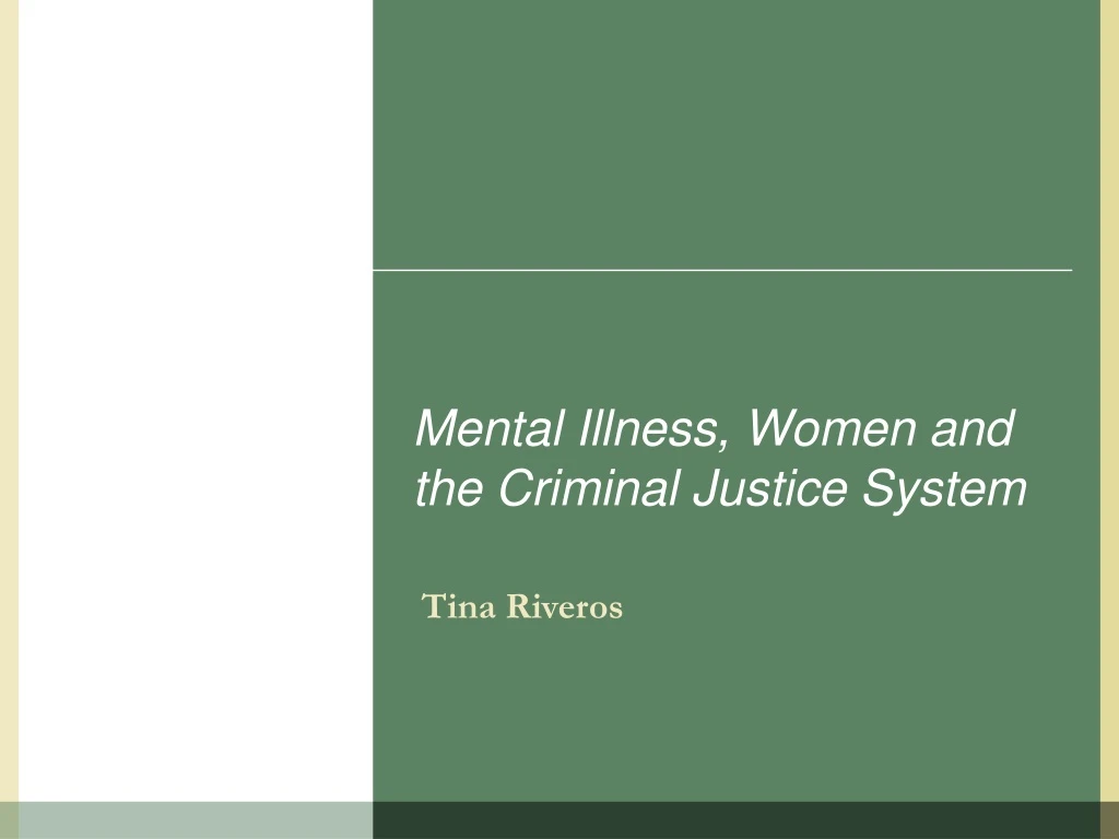 mental illness women and the criminal justice system