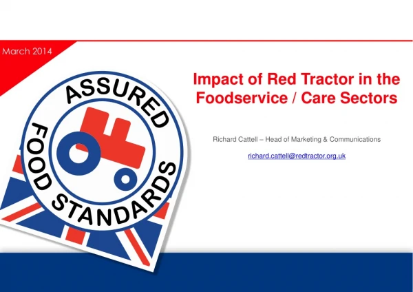 Impact of Red Tractor in the Foodservice / Care Sectors