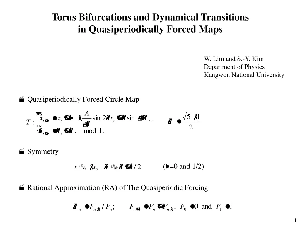 torus bifurcations and dynamical transitions
