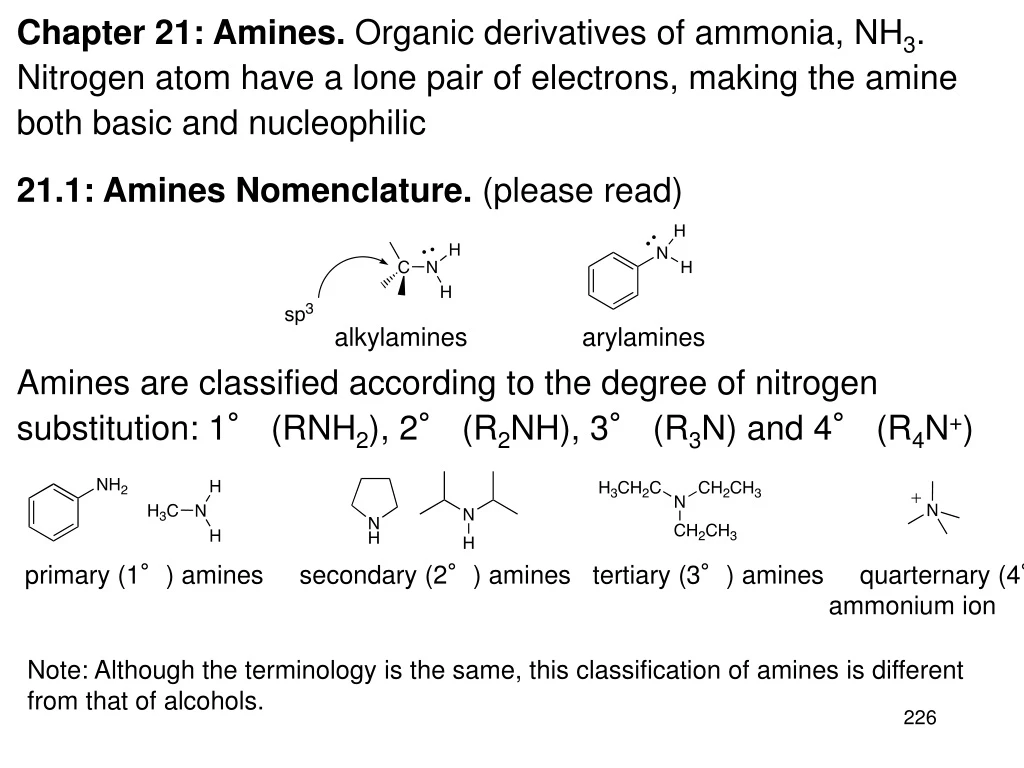 chapter 21 amines organic derivatives of ammonia