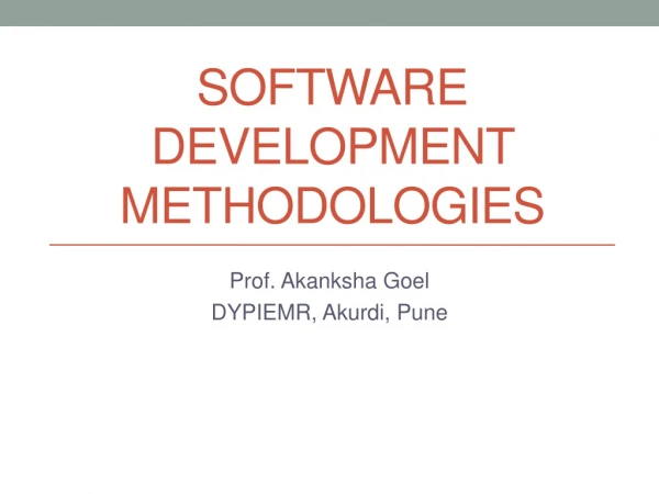 Software Development methodologies