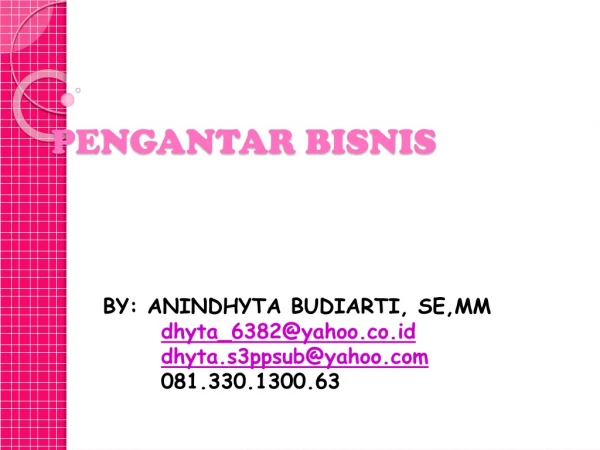 PENGANTAR BISNIS