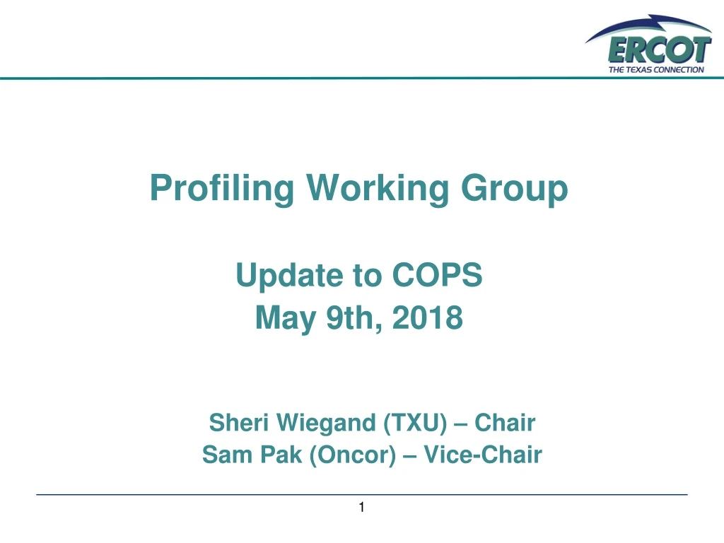 profiling working group update to cops