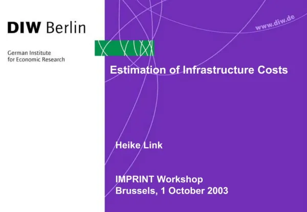 Estimation of Infrastructure Costs