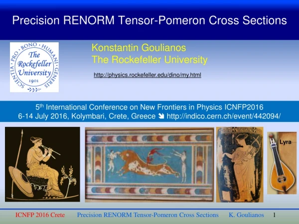 Precision RENORM Tensor-Pomeron Cross Sections