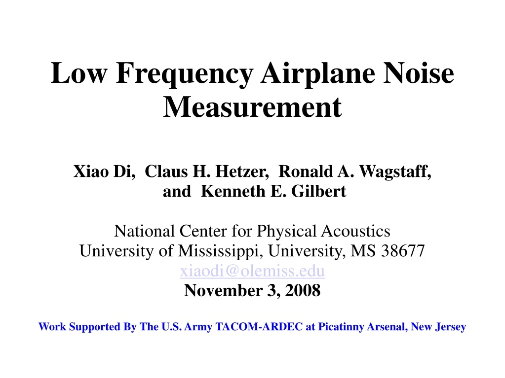 low frequency airplane noise measurement