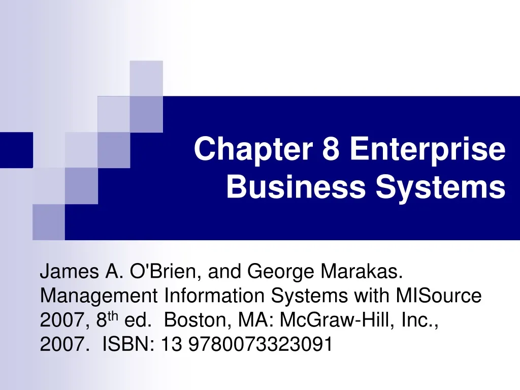 chapter 8 enterprise business systems