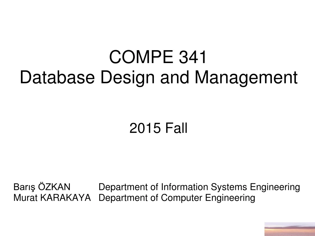 compe 341 database design and management