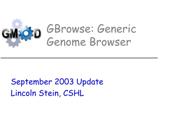 GBrowse: Generic Genome Browser