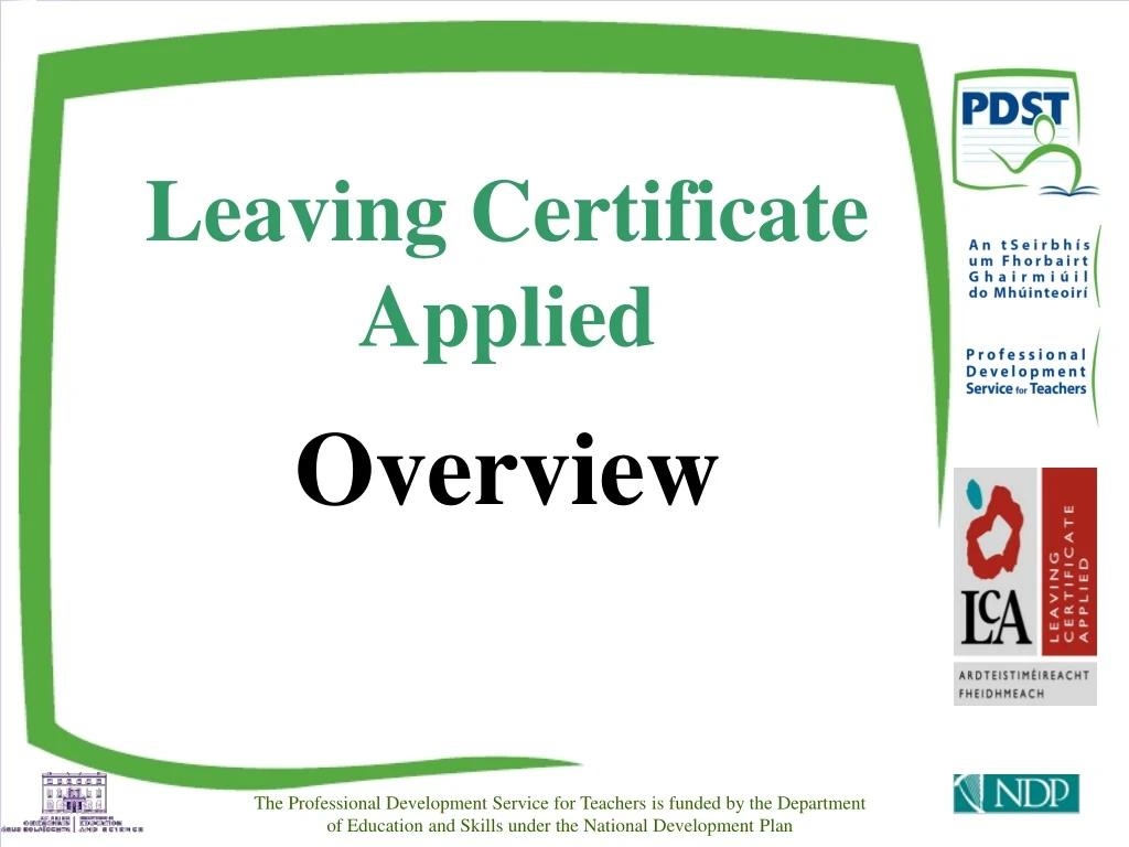 leaving certificate applied overview