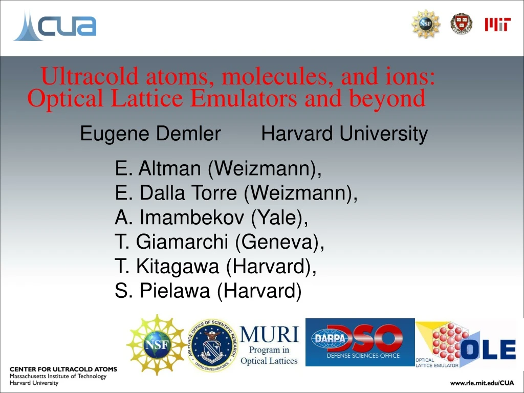 ultracold atoms molecules and ions optical