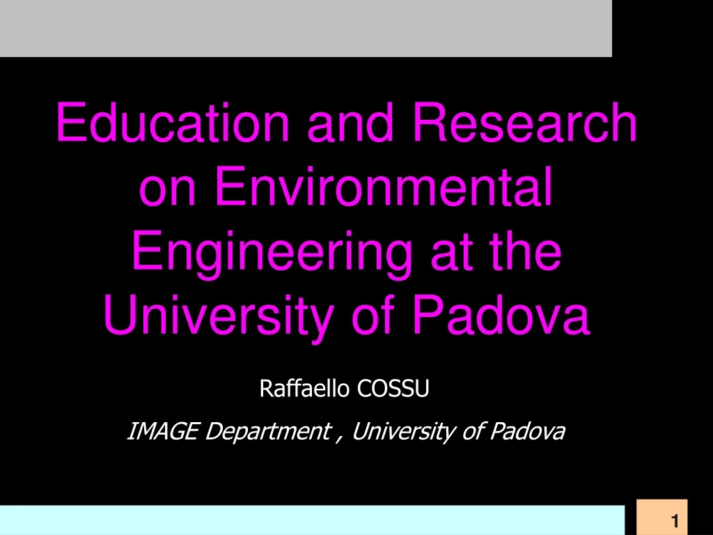 education and research on environmental