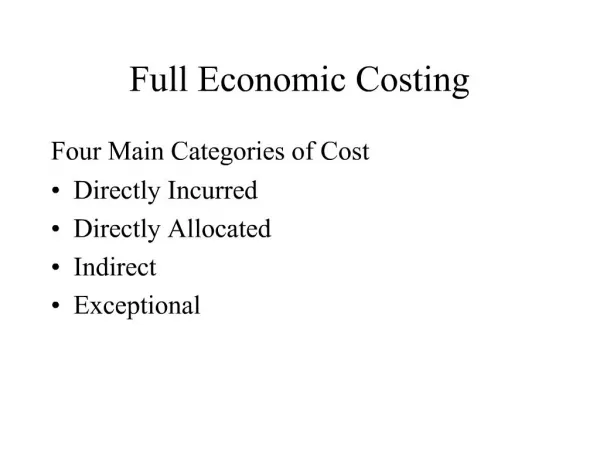 Full Economic Costing