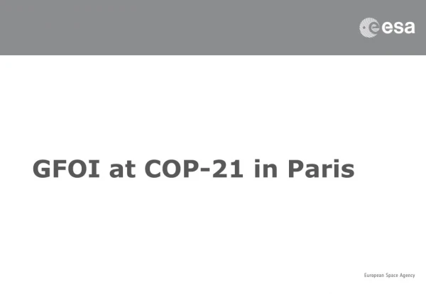 GFOI at COP-21 in Paris