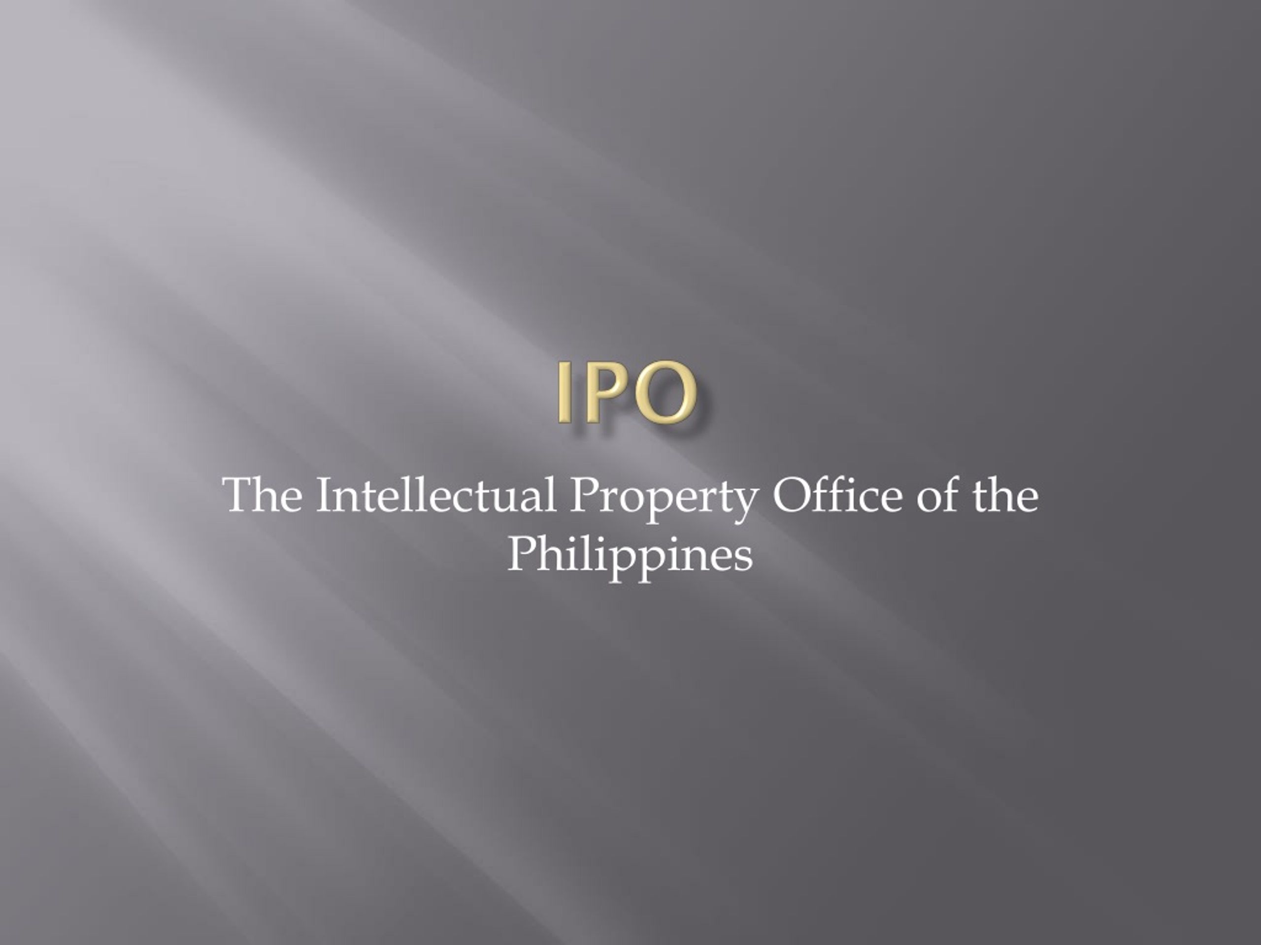 IPO - slide 1
