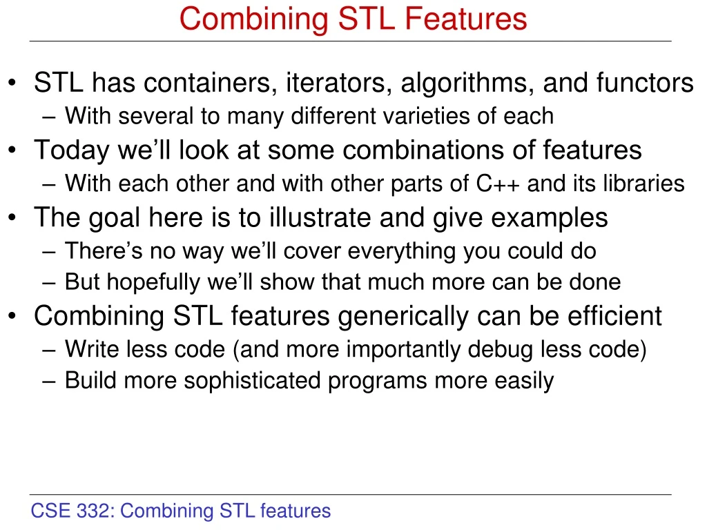 combining stl features