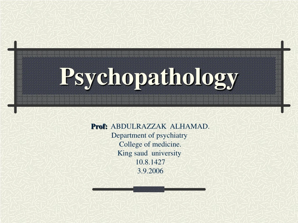 psychopathology