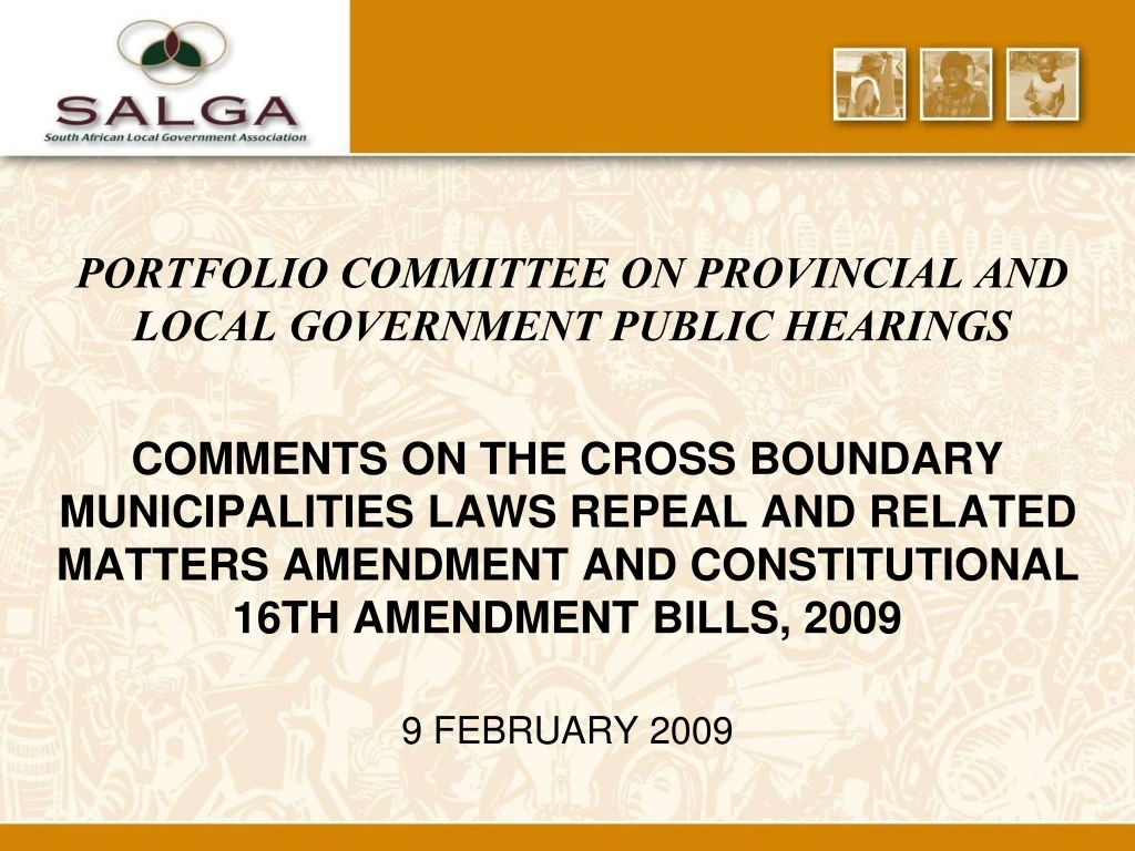 portfolio committee on provincial and local government public hearings