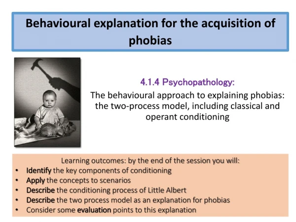 Behavioural explanation for the acquisition of phobias