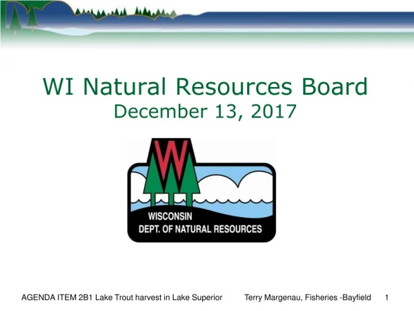 WI Natural Resources Board December 13, 2017