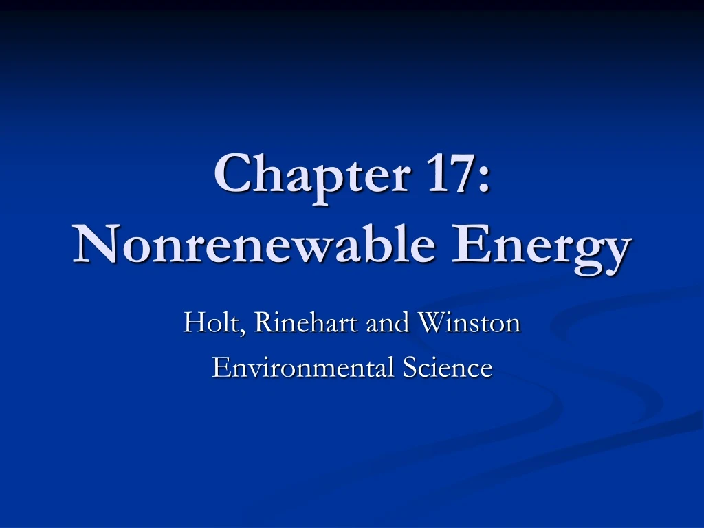 chapter 17 nonrenewable energy