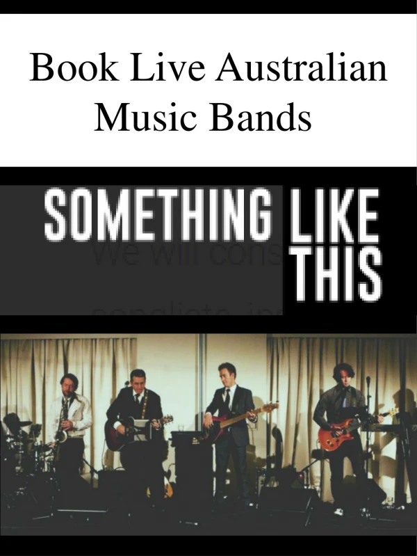 Book Live Australian Music Bands
