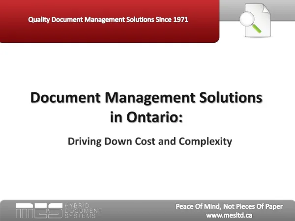 Document Management Solutions in Ontario: Driving Down Cost