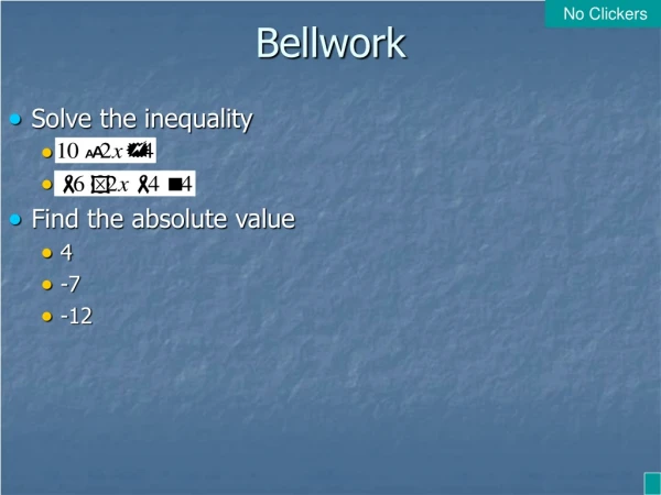 Bellwork