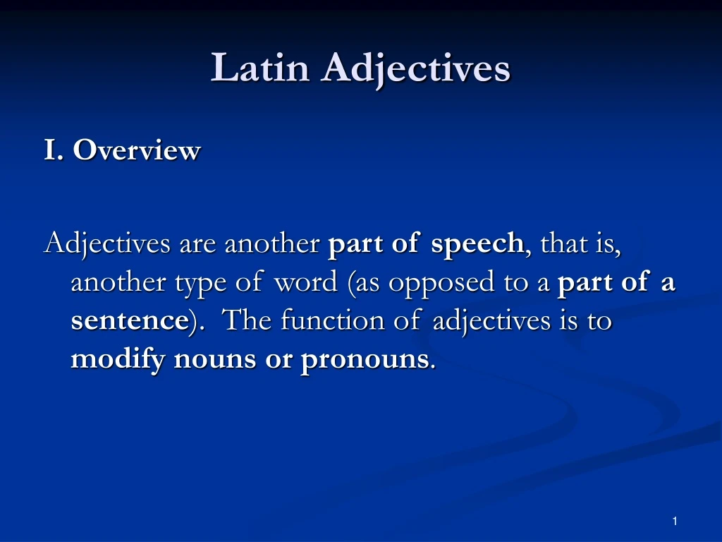 latin adjectives