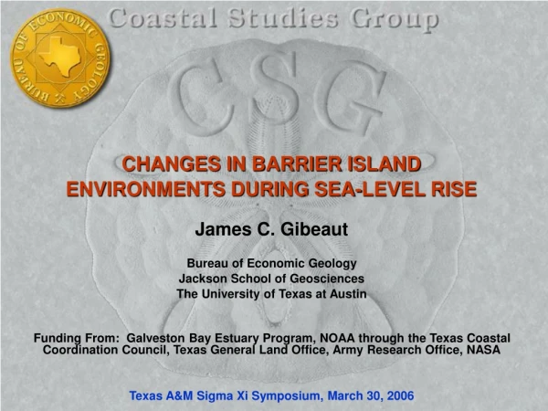 CHANGES IN BARRIER ISLAND ENVIRONMENTS DURING SEA-LEVEL RISE