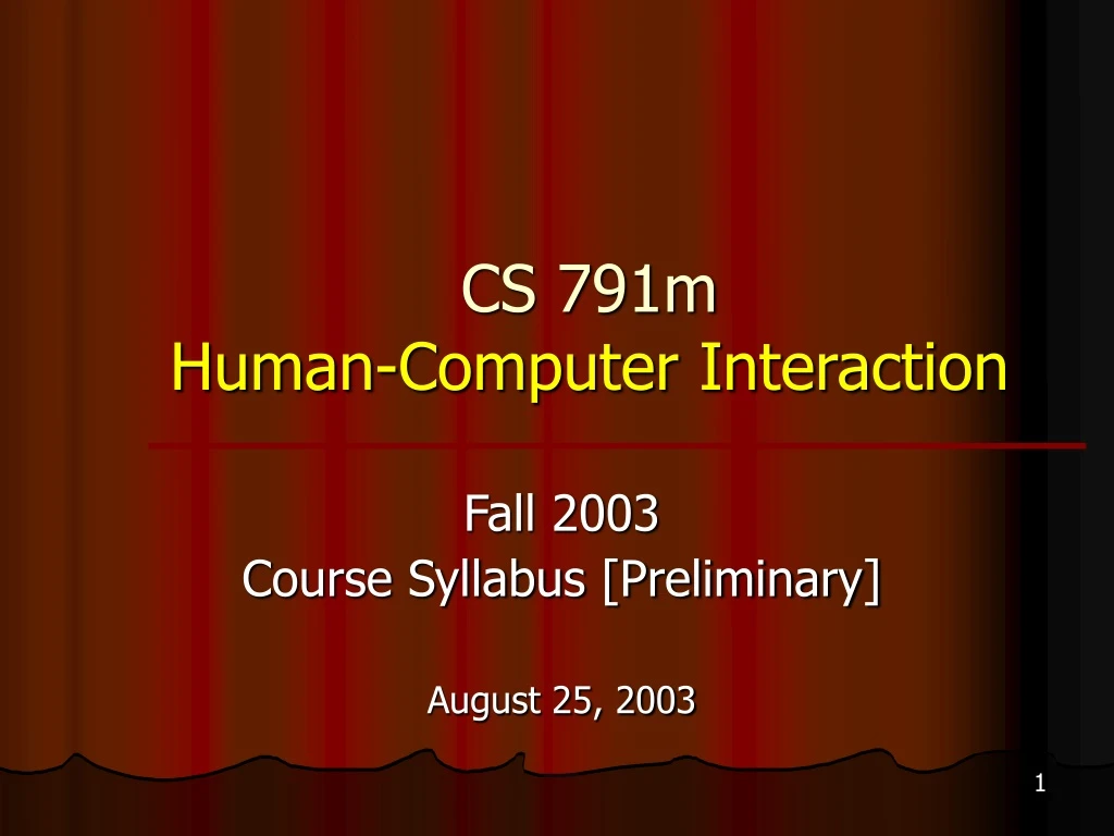 cs 791m human computer interaction