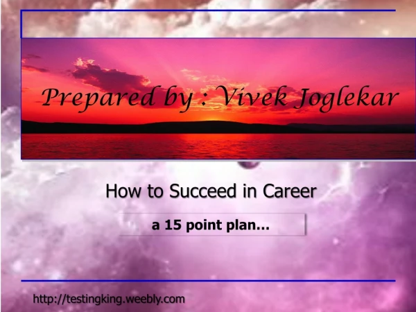 How to Succeed in Career