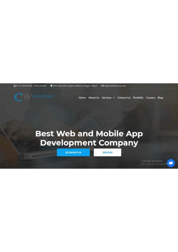 Web Development Company in Jaipur India - Code World Softwares