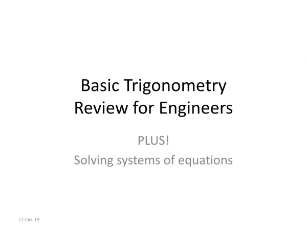 Basic Trigonometry Review for Engineers