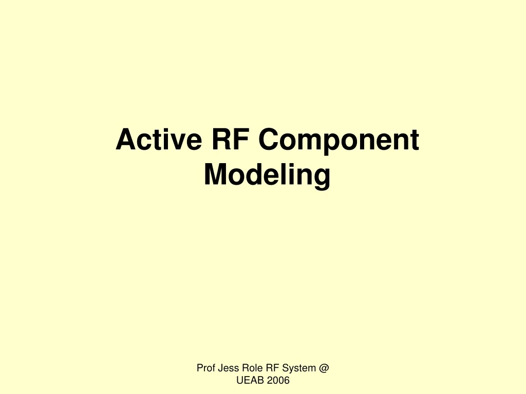 active rf component modeling