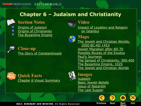 Chapter 6 – Judaism and Christianity