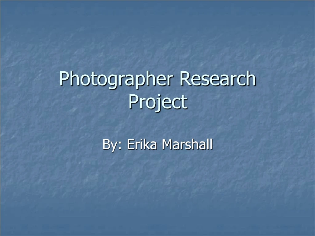 photographer research project