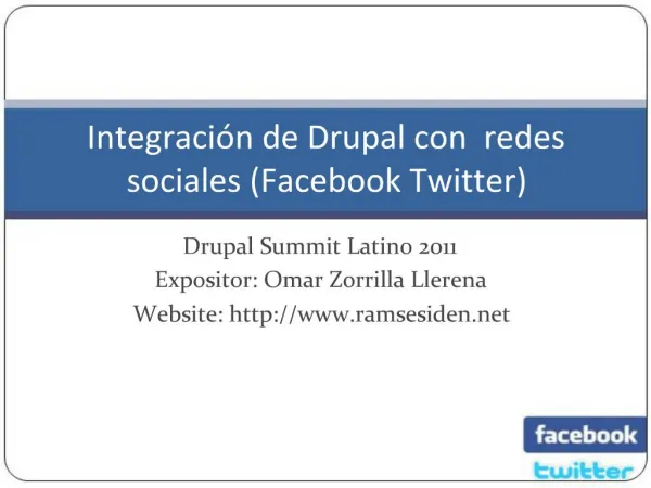 Integraci n de Drupal con redes sociales Facebook Twitter